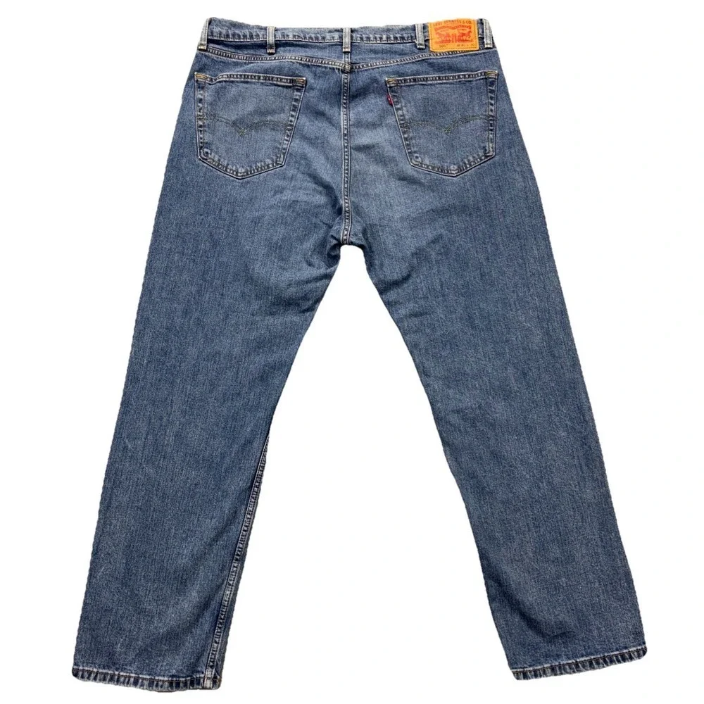 Levi's 505 Jeans Mens 40x30 Blue Denim Stretch Straight Regular Fit Biker Work